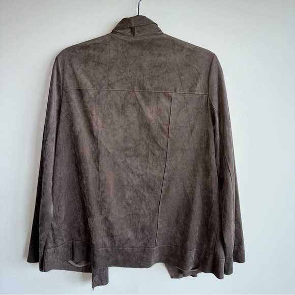 KUT From The Kloth Taupe Brown Suede Lightweight Open Front Jacket Size Large - Picture 3 of 8